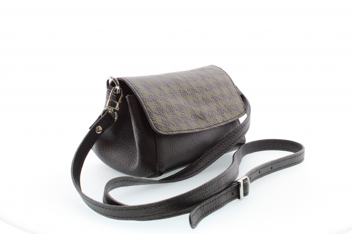 Poșetă din piele naturală cu print digital, m20 mini_Houndstooth Chic [2]