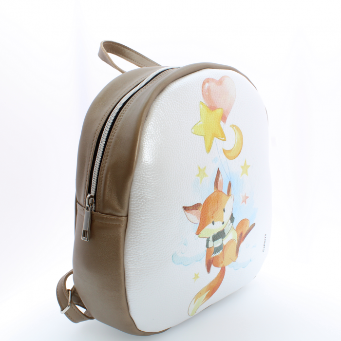 Rucsac personalizat cu print digital din piele naturala Baby3+ - Vulpita [2]