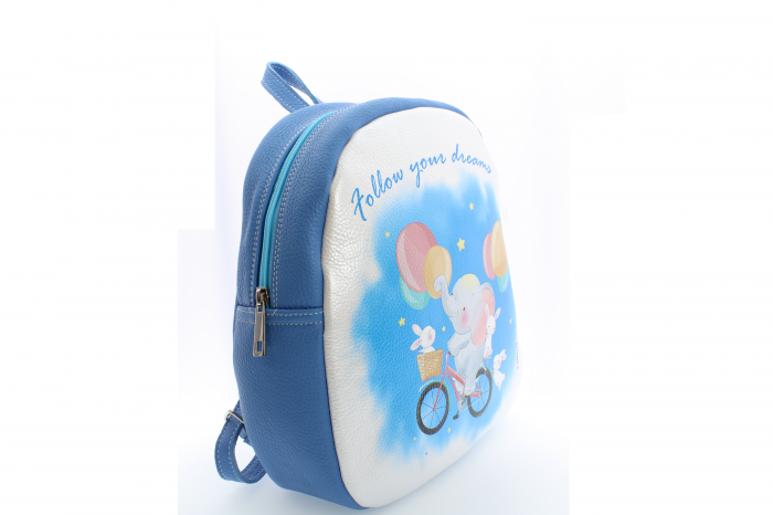 Rucsac personalizat cu print digital din piele naturala Baby3+ - Elefantul [2]