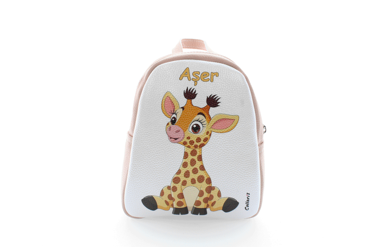 Rucsac Minion personalizat cu print digital din piele naturala - Girafa [5]