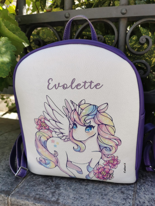 Rucsac personalizat cu print digital din piele naturala Rimez - Unicorn [1]
