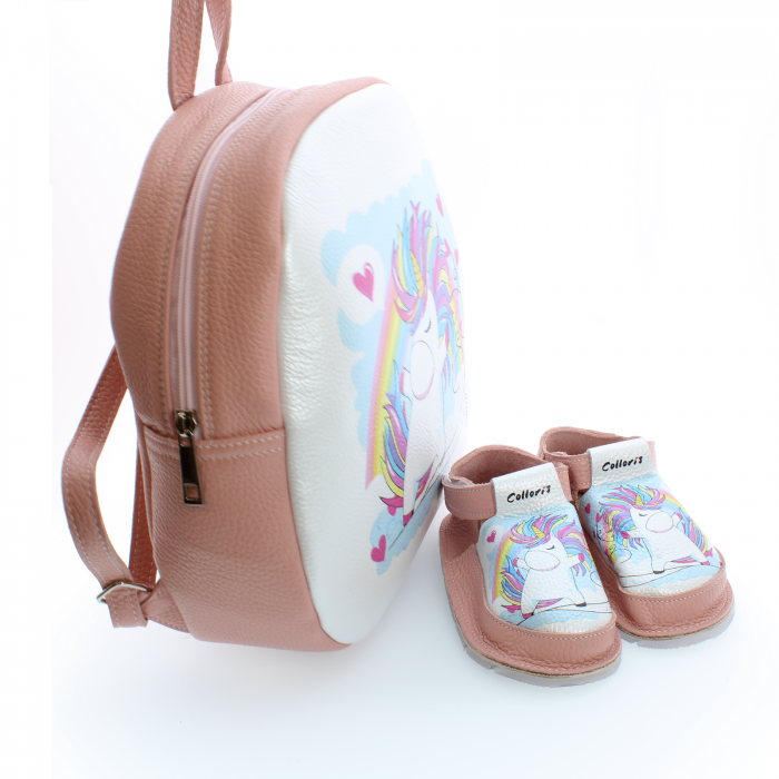 Set incaltaminte si rucsac Baby3 pentru copii din piele naturala personalizat cu print digital (exemplu) [2]