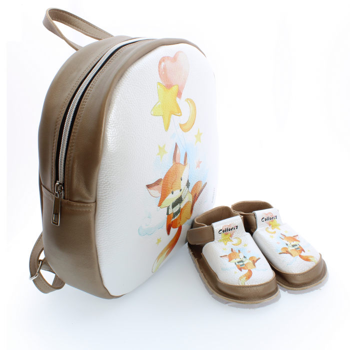 Set incaltaminte si rucsac Baby3 pentru copii din piele naturala personalizat cu print digital (exemplu) [2]