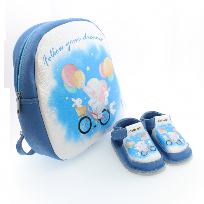 Set incaltaminte si rucsac Baby3 pentru copii din piele naturala personalizat cu print digital (exemplu) [2]