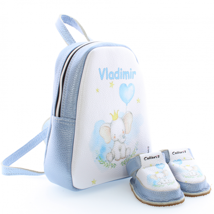 Set incaltaminte si rucsac Minion pentru copii din piele naturala personalizat cu print digital (exemplu) [2]