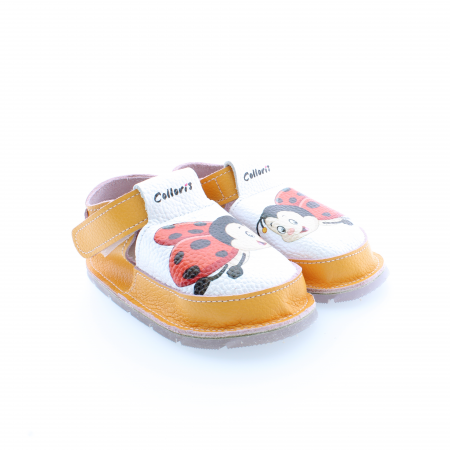 Pantofi / Sandale personalizate din piele naturala cu print digital - Buburuza [1]