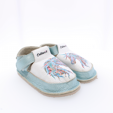 Pantofi / Sandale personalizate din piele naturala cu print digital - Calut colorat [1]