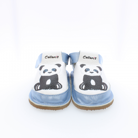 Copii - Pantofi / Sandale personalizate din piele naturala cu print digital - Panda1
