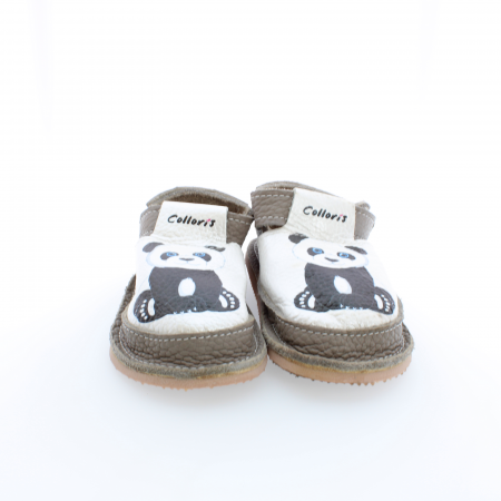 Copii - Pantofi / Sandale personalizate din piele naturala cu print digital - Panda2