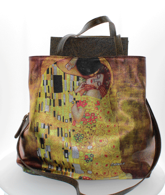 Geantă / Poșetă din piele naturală personalizată – Avattar Klimt Colloris [4]