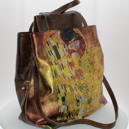 Geantă / Poșetă din piele naturală personalizată – Avattar Klimt Colloris [1]