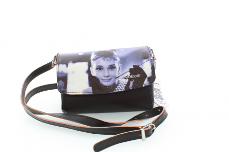 Posete casual - Poșetă din piele naturală personalizată cu print digital, M20 mini Audrey Hepburn