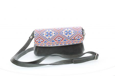Posete casual - Poseta din piele naturala cu print digital, M20 mini Etnic24