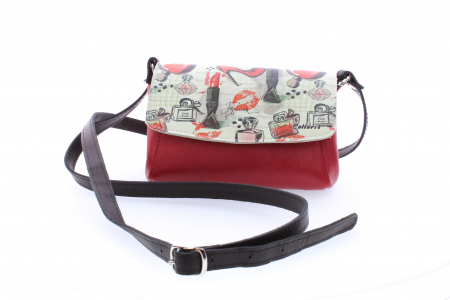 Posete casual - Poseta din piele naturala cu print digital, M20 mini Fashion