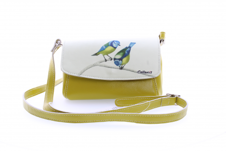 Posete casual - Poseta din piele naturala cu print digital, M20 mini Pasarele1