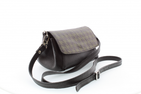 Poșetă din piele naturală cu print digital, m20 mini_Houndstooth Chic [1]