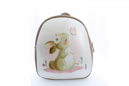 Rucsac - Rucsac personalizat cu print digital din piele naturala Baby3+ - Iepuras