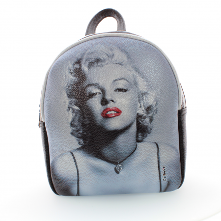 Rucsac - Rucsac din piele naturala cu print digital, Carmen Merlin