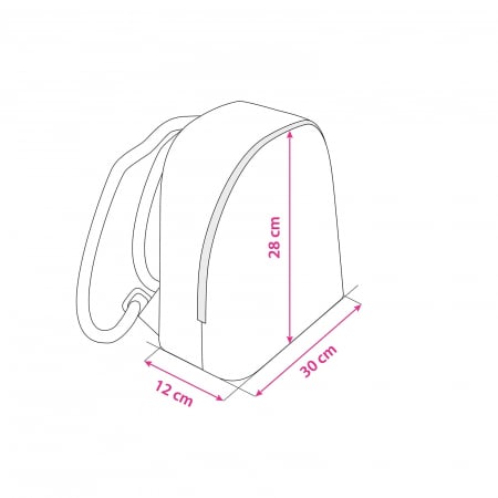 Rucsac din piele naturala cu print digital, Colloris, RD-01 Cal 01-B, Alb [2]
