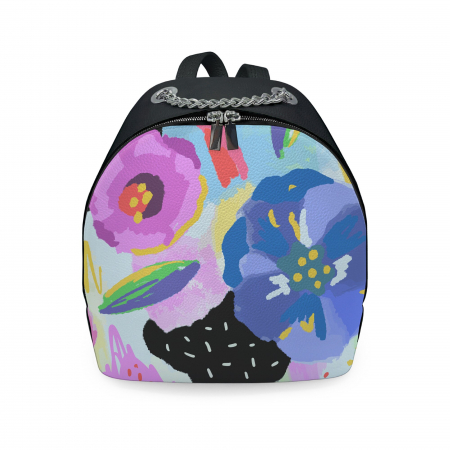 Genti - Rucsac din piele naturala, RD-01 Abstract 01, Negru
