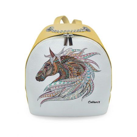 Genti - Rucsac din piele naturala, RD-01 Cal 01, Galben