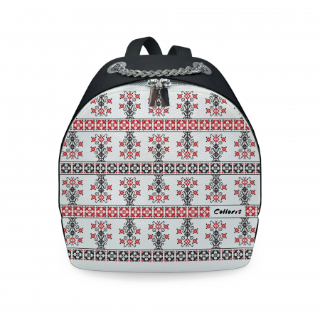 Genti - Rucsac din piele naturala, RD-01 Etnic 12, Negru