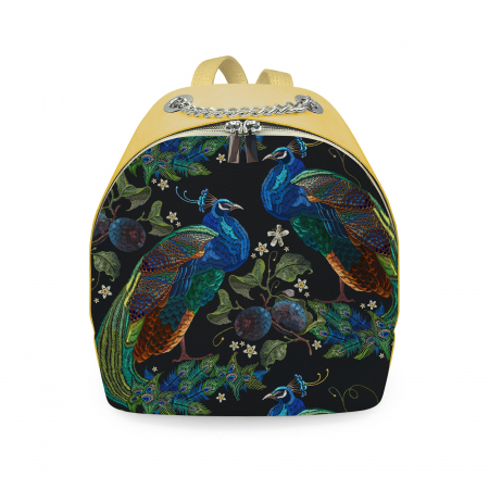 Genti - Rucsac din piele naturala, RD-01 Paun 01, Galben