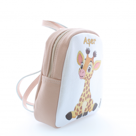 Rucsac Minion personalizat cu print digital din piele naturala - Girafa [1]