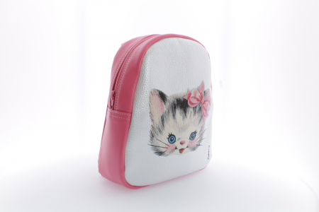 Rucsac Minion personalizat cu print digital din piele naturala - Pisicuta cu fundita [1]