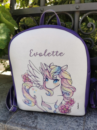Rimes - Rucsac personalizat cu print digital din piele naturala Rimez - Unicorn