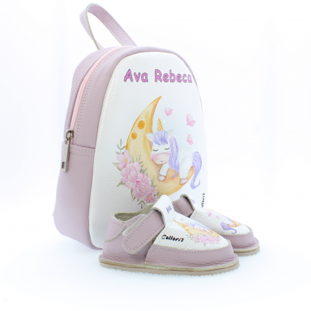 Set incaltaminte si rucsac Minion pentru copii din piele naturala personalizat cu print digital (exemplu) [1]