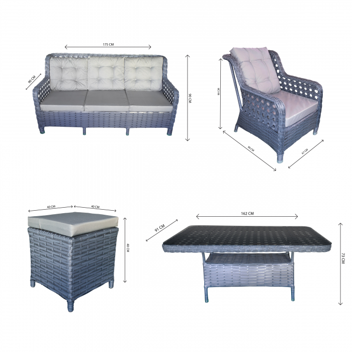 SET MOBILIER TERASA SI GRADINA RATAN NIRVANA 7 LOCURI [6]