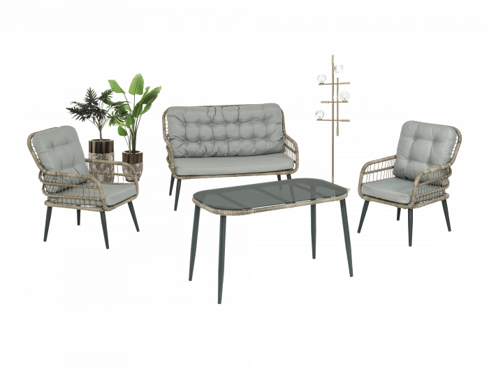 SET MOBILIER TERASA SI GRADINA  RATAN PORTO 4 LOCURI [1]