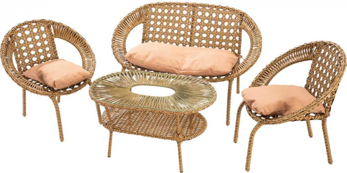 SET MOBILIER TERASA SI GRADINA RATAN SAFIRA 4 LOCURI [1]