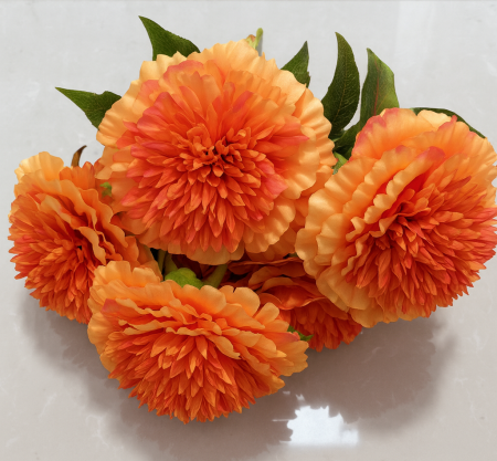 Flori - BUCHET 5 BUJORI 8 Frunze Q13.5 CM/ H44 CM