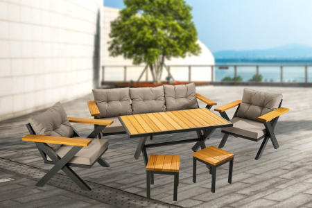 SET ALUMINIU CU LEMN ALEX 7 LOCURI [1]