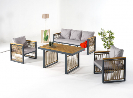 Seturi de mobilier - mobilier aluminiu cu lemn VIVIANA