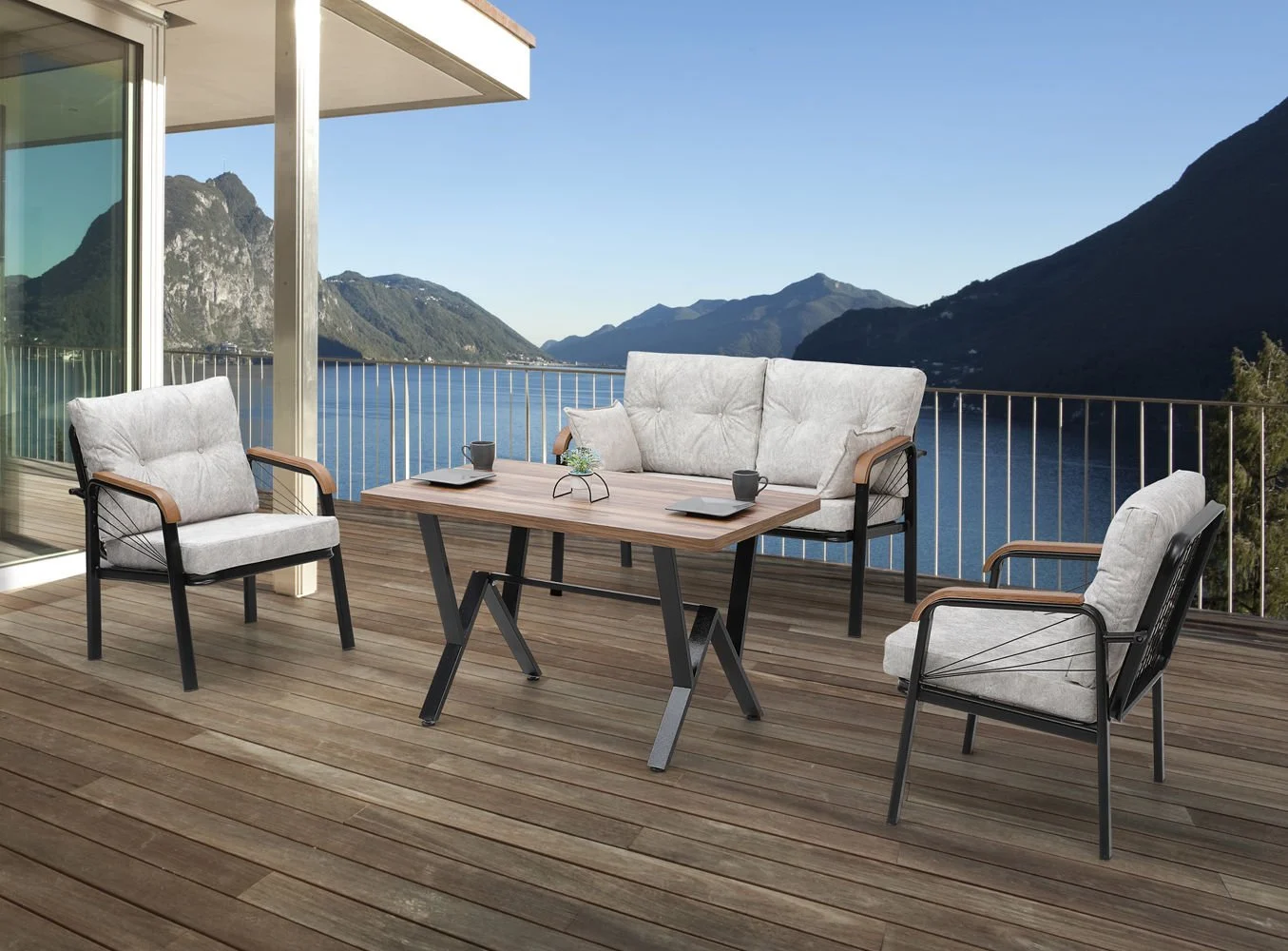 SET METALIC CRINA 4 LOCURI Seturi de mobilier - SET METALIC CRINA 4 LOCURI