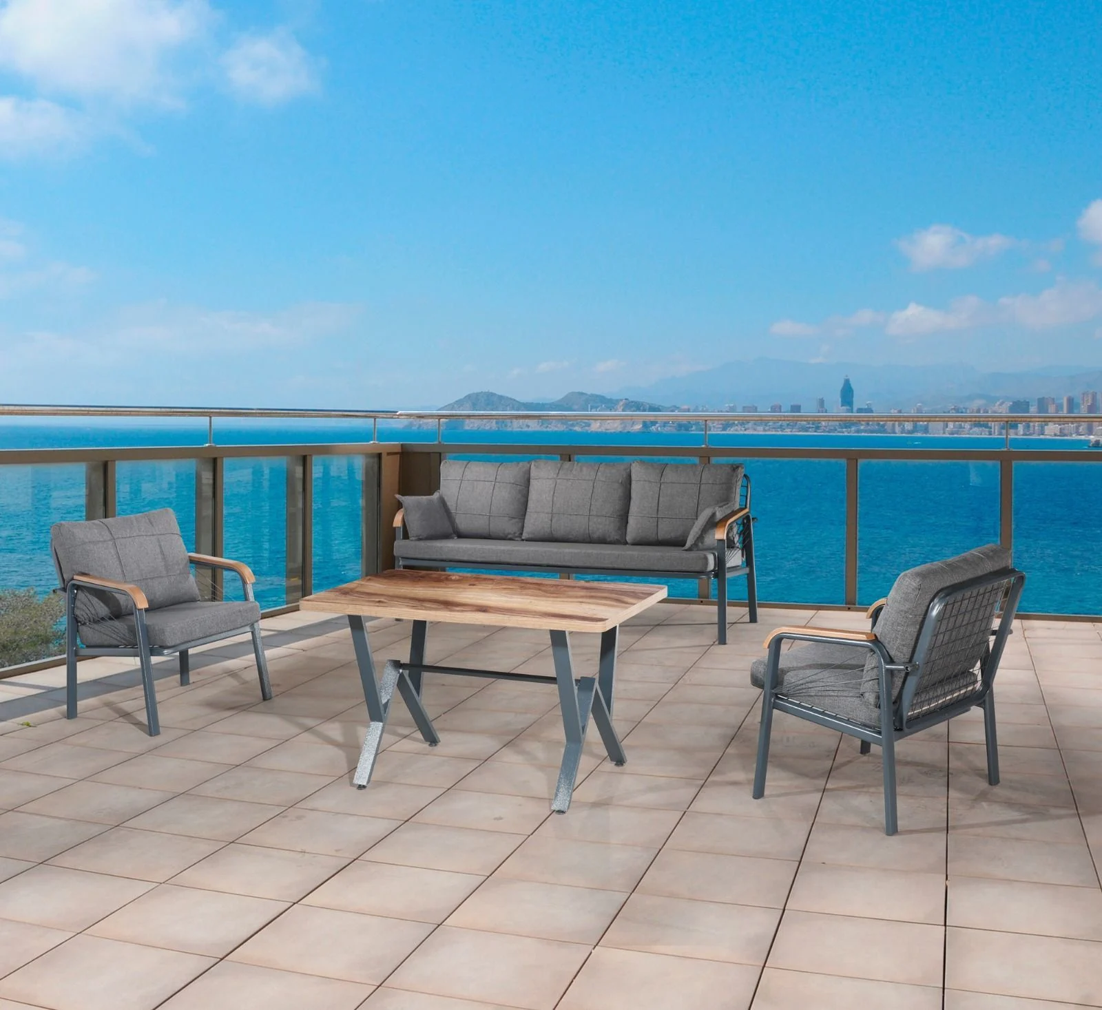 SET METALIC CRINA 5 LOCURI Seturi de mobilier - SET METALIC CRINA 5 LOCURI