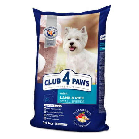 Caini Adulti - CLUB 4 PAWS Premium Adult Small Breeds, Miel si orez, hrană uscată câini, 14kg