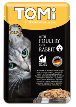 PISICI - Hrana umeda pentru pisici Tomi cu pui si iepure 100 g