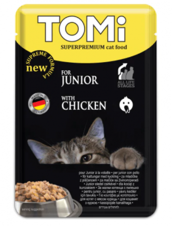 Hrana umeda pisici - Hrana umeda pentru pisici Tomi Junior cu pui 100 g