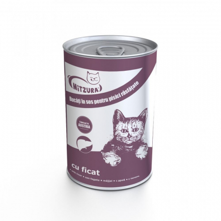 Pisica adulta - Mitzura, Hrana umeda pentru pisici, Ficat, conserva 415g