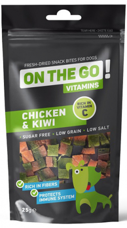 CAINI - On The Go, recompense caini, pui si kiwi, 25g