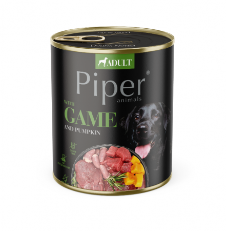 CAINI - Piper, Hrana umeda pentru caine adult, vanat si dovleac, conserva 800g