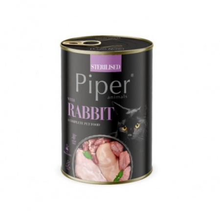 PISICI - Piper, Conservă pisici sterilizate, cu iepure, 400 g