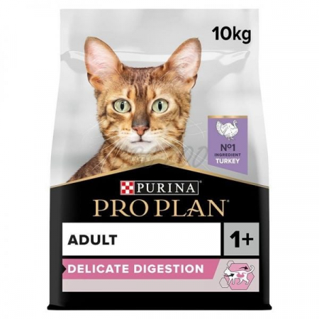 Hrana uscata pisici - PURINA Pro Plan Delicate Digestion,curcan, hrană uscată pisici, 10kg