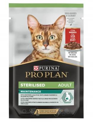 Hrana umeda pisici - Purina Pro Plan Maintenance plic, Sterilised Adult cu vita, 85g