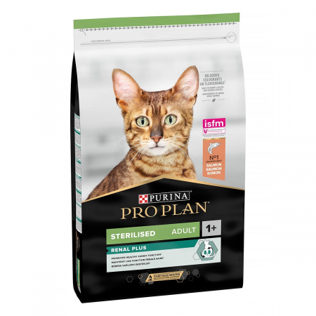 Hrana uscata pisici - PURINA Pro Plan Sterilised Renal Plus, Somon, hrană uscată pisici sterilizate, 10kg