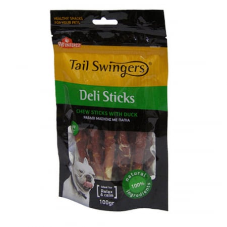 CAINI - Tail Swingers, Deli Sticks, Chew Sticks With Duck, recompense caini, 100g